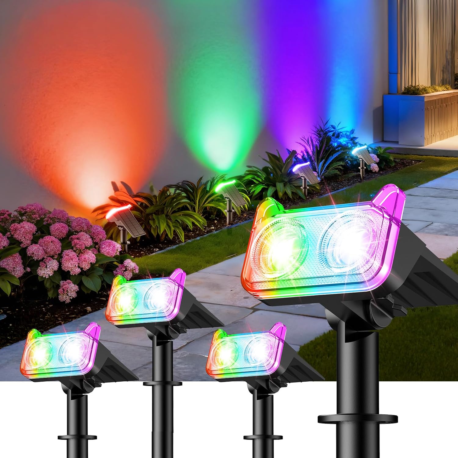 4-Pack Solar RGB Spotlights Deal: Save 47% at No Extra Cost