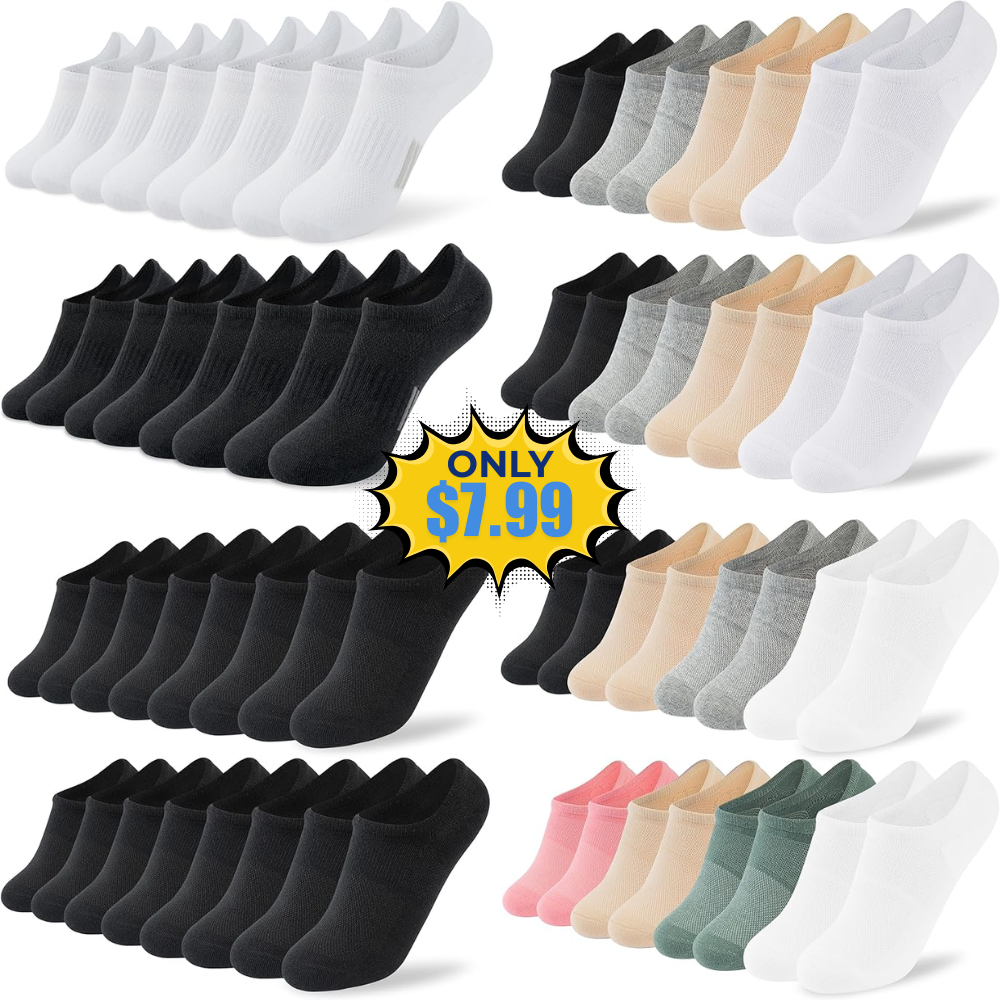 Time May Tell No Show Socks Womens 8 Pairs 50% Off Sale