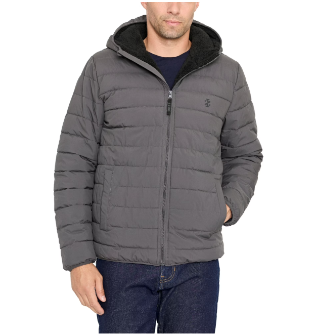 IZOD Men’s Sherpa Puffer Jacket Sale: Save 50% at Walmart