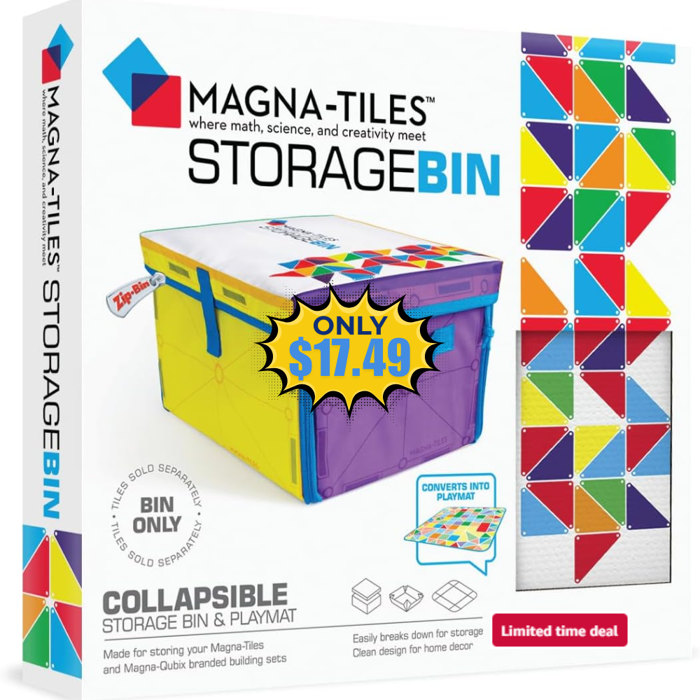 MAGNA-TILES Storage Bin & Interactive Play-Mat 30% Off Deal