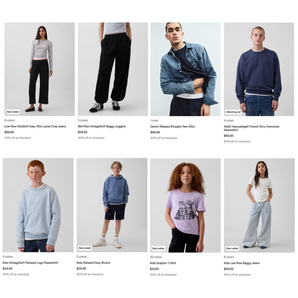 Gap Clothing Sale: 40% Off + Extra 10% Off Sitewide