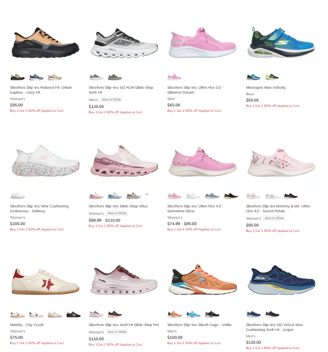 Skechers Spring Sale: Buy One Get One 50% Off