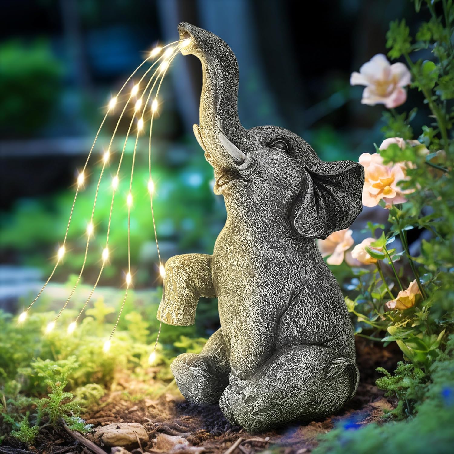 Solar Watering Elephant Statue Garden Decor Deal: Save 50% at Solar Watering El…