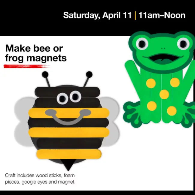 FREE Bee Or Frog Magnet Craft at JCPenney: No Coupon Required