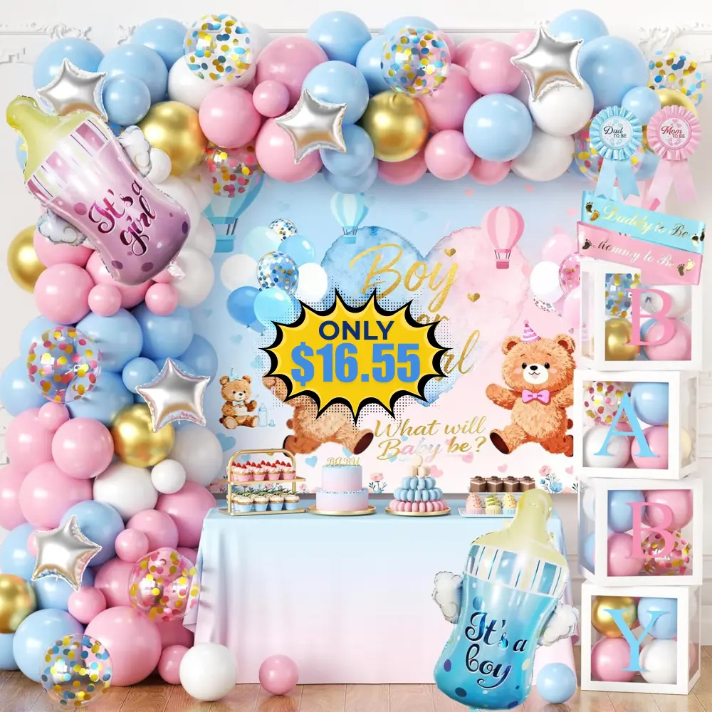 Bear Gender Reveal Decorations Party Kit Sale: Save 5% at DealsFinders.com