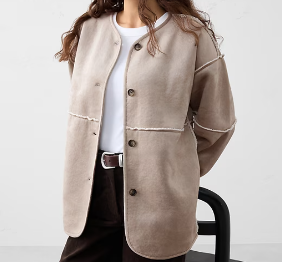 Banana Republic Reversible Suede Sherpa Jacket Sale: Save 83% at Banana Republic