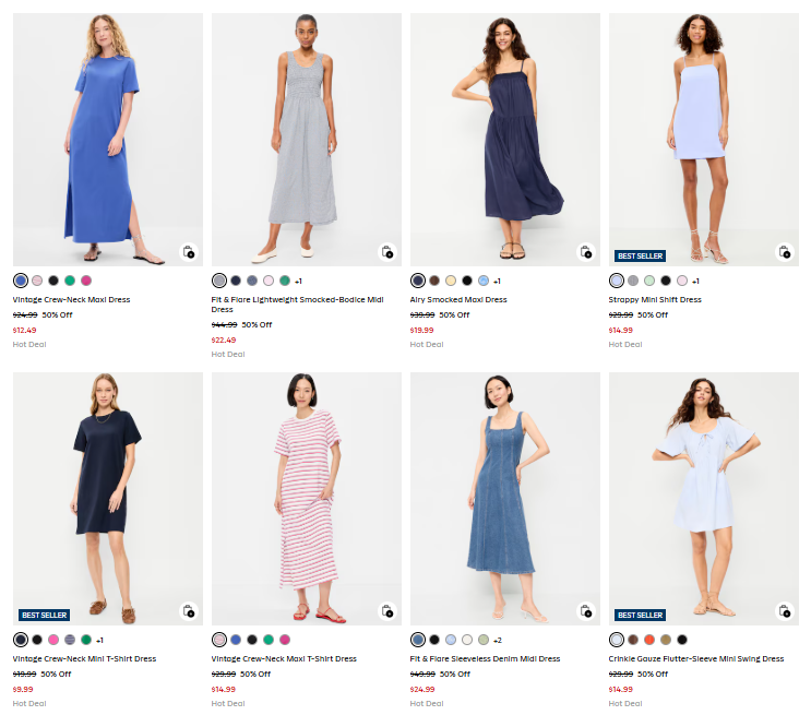 Women Dresses Sale: 50% Off at Old Navy