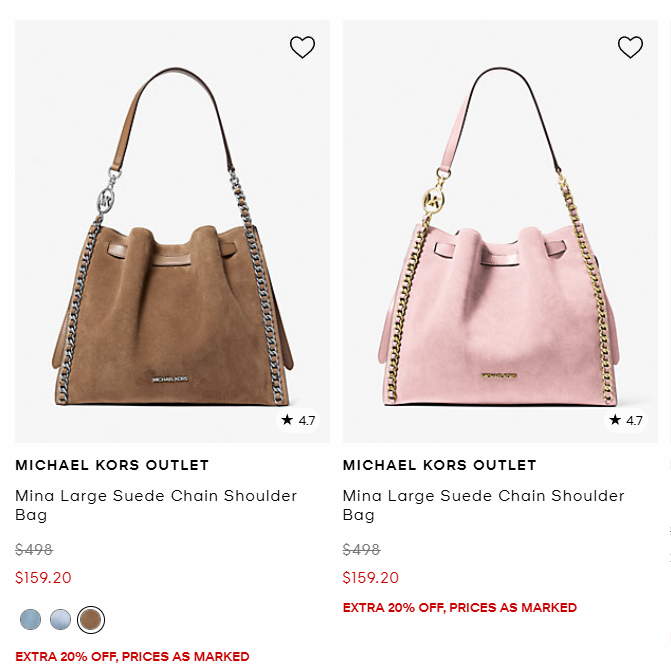 Mina Large Suede Chain Shoulder Bag Deal: Save 68% at Michael Kors