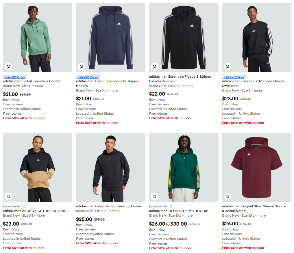Adidas Men’s Hoodies Sale: Get $8.07 Deal at eBay