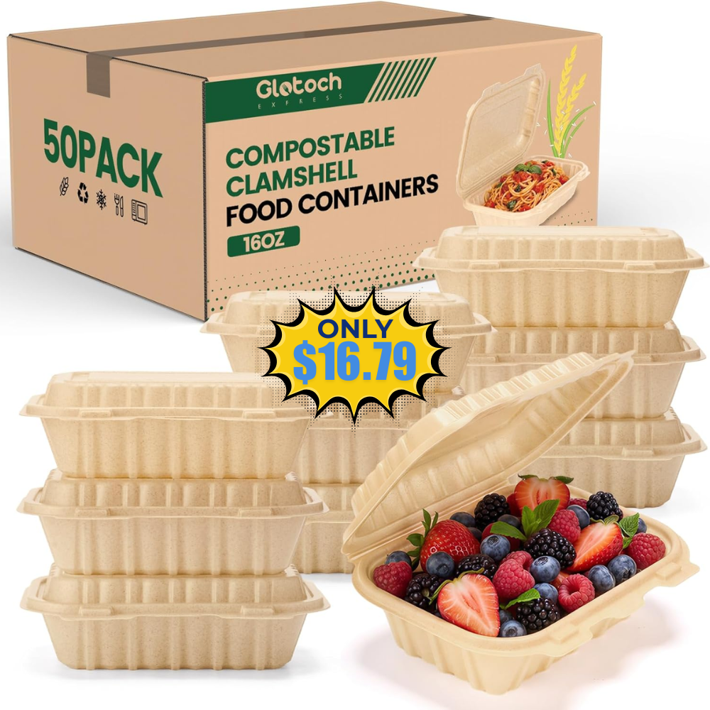 Clamshell Food Containers 50 Pack Deal: Save 7% at $11.20