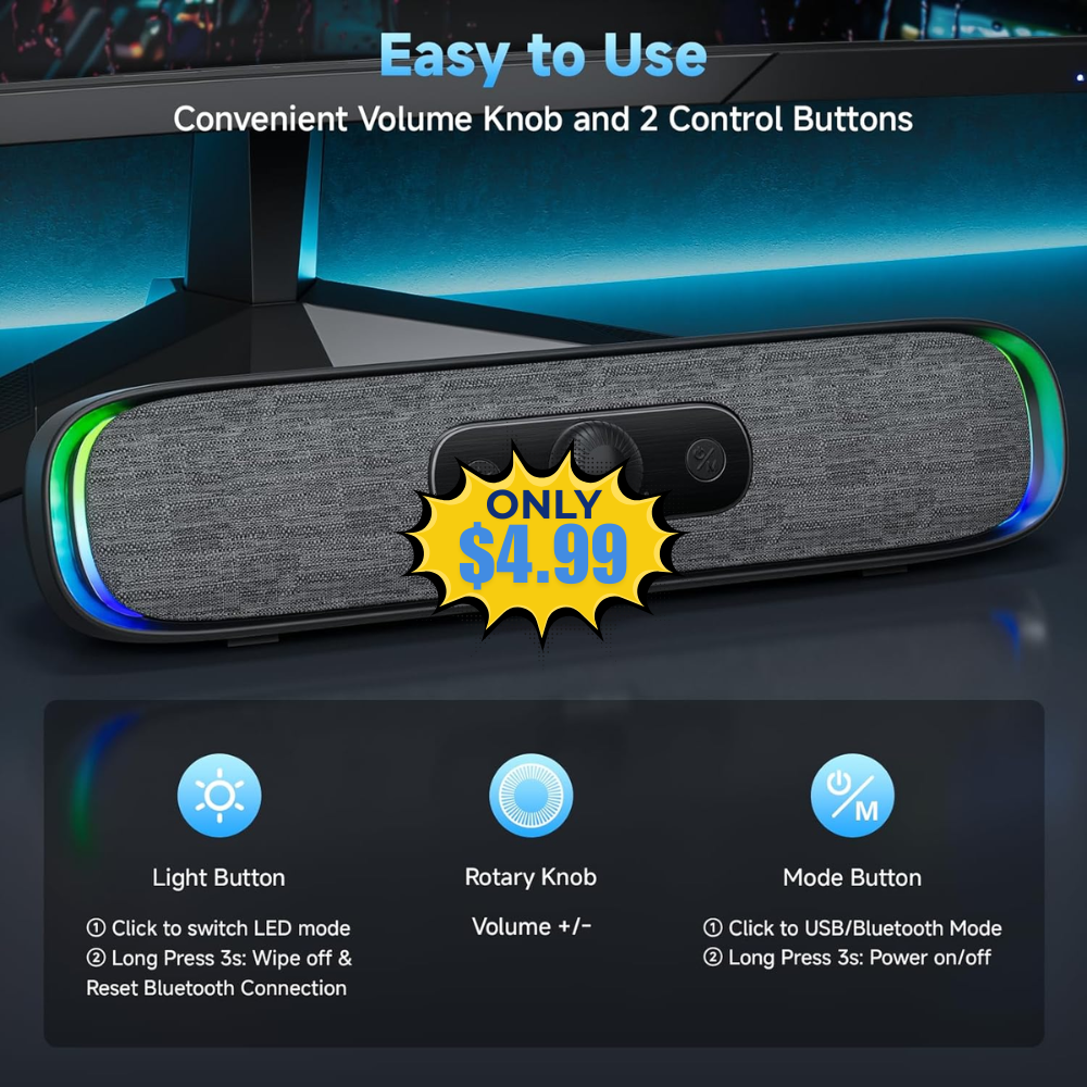 SOULION USB C/USB Powered PC Speaker Sale: Save 47% with Promo Code