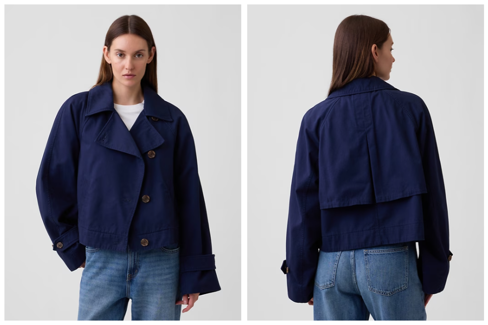 Relaxed Cropped Trench Coat Deal: Save 64% at GAP Factory