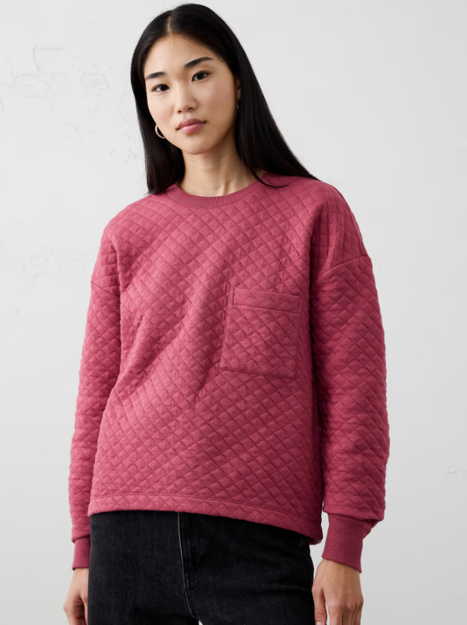 Banana Republic Quilted Sweatshirt Deal: Save 87% for $8.98