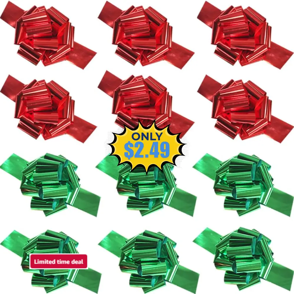 12Pcs Large Christmas Pull Bows Sale: Save 58% at DealsFinders.com