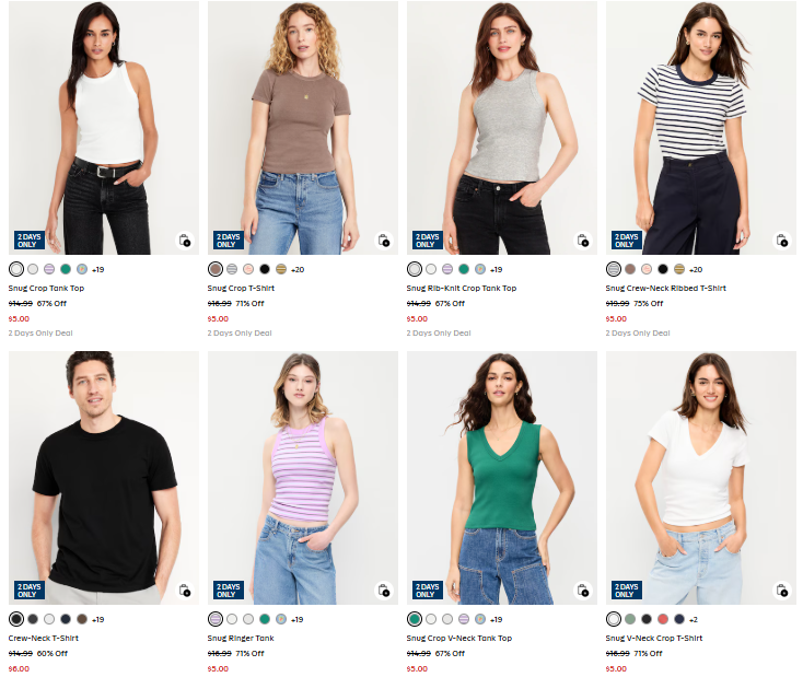 Old Navy T-shirts Sale: Save Big on the Whole Family