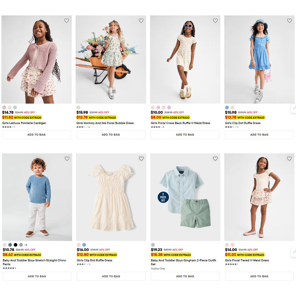 Kids Clothing Spring Styles Sale: Up to 75% Off + Extra 20% Off at The Children…