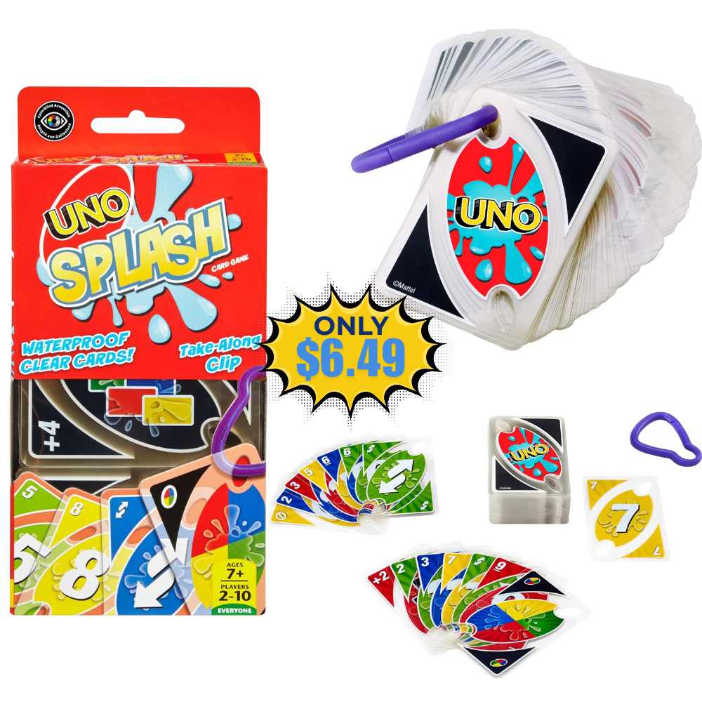 UNO Splash Waterproof Card Game 45% Off Deal