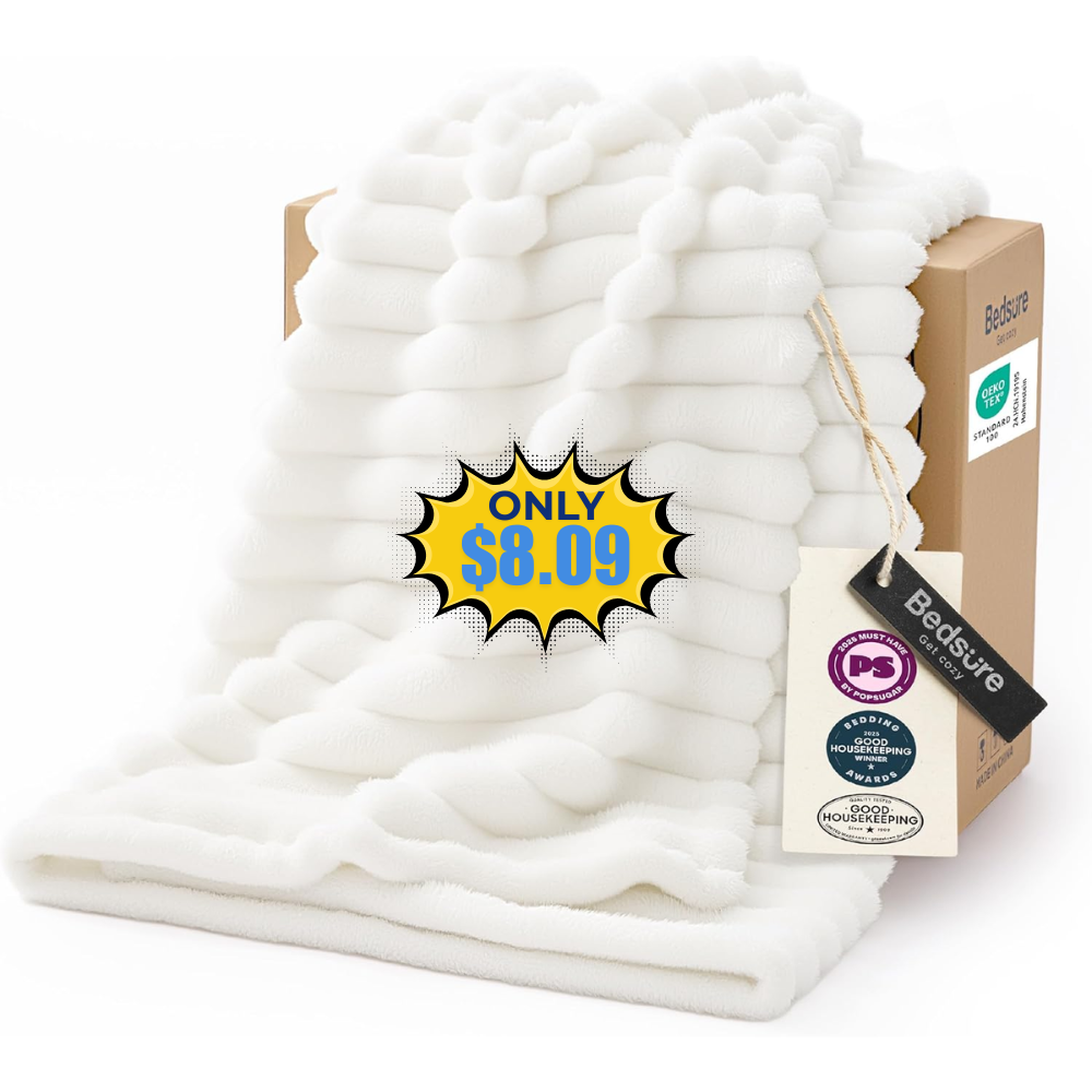 Bedsure GentleSoft White Throw Blanket 25% Off Coupon: Save Now!