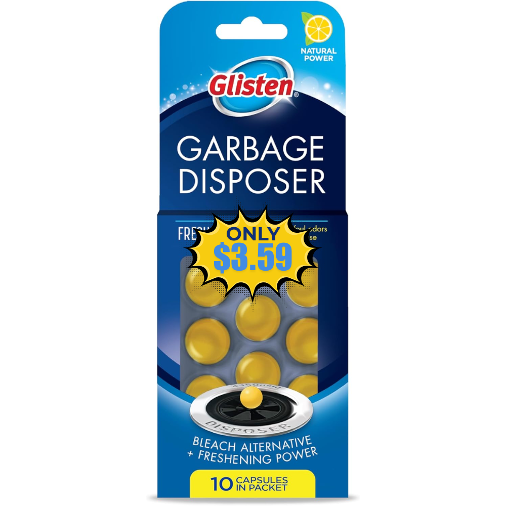 Glisten Garbage Disposer Freshener Coupon: Save 12% at Amazon