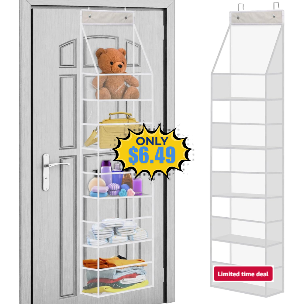 5-Shelf Over The Door Hanging Organizer Coupon: Save 50% for $1 at DealsFinders