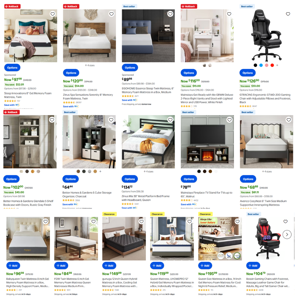 Furniture Sale: Up to 73% Off at Walmart – Huge Discount Deal