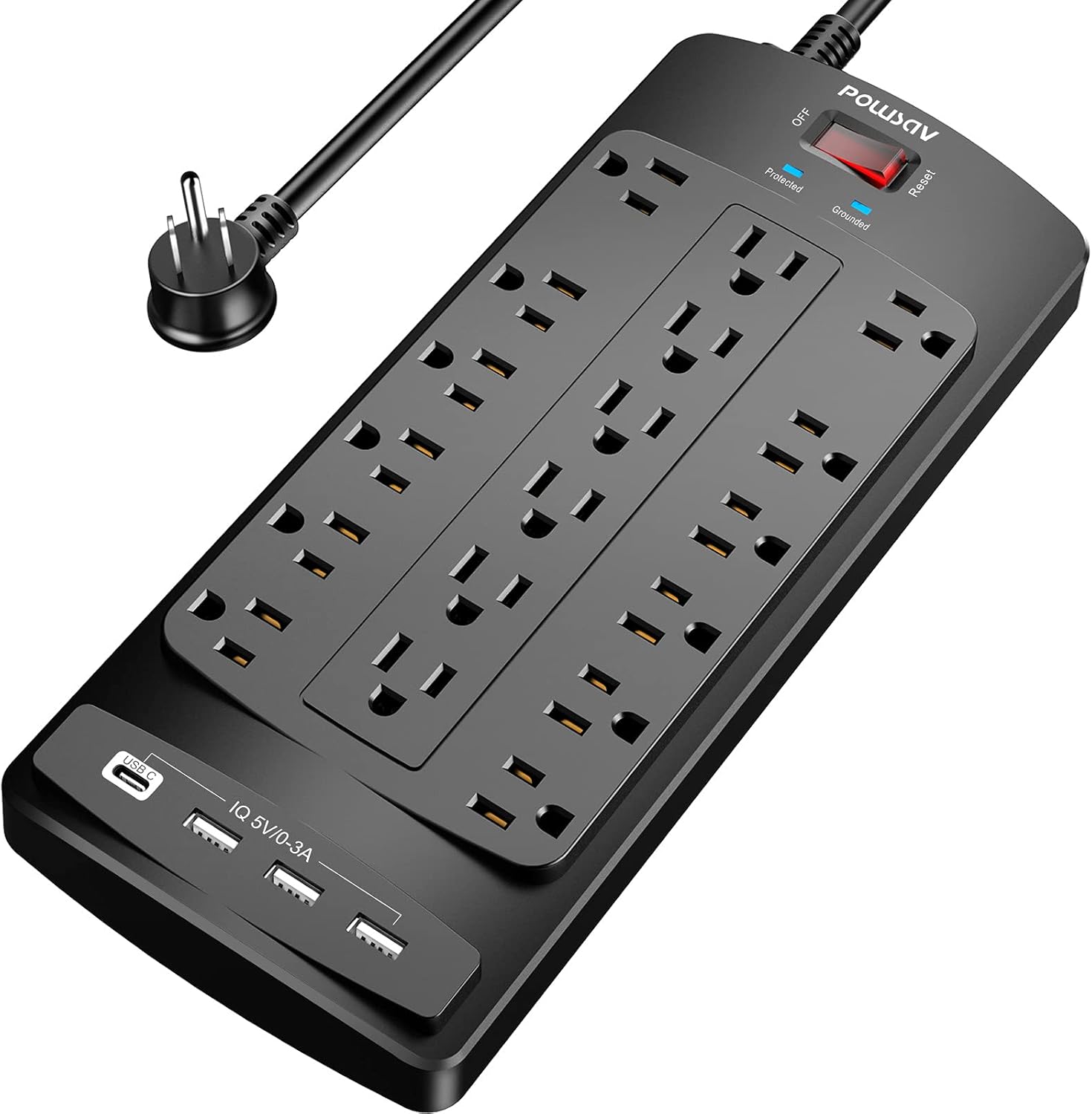 18 Outlets Surge Protector Power Strip Sale: Save 40% at SHOP HERE