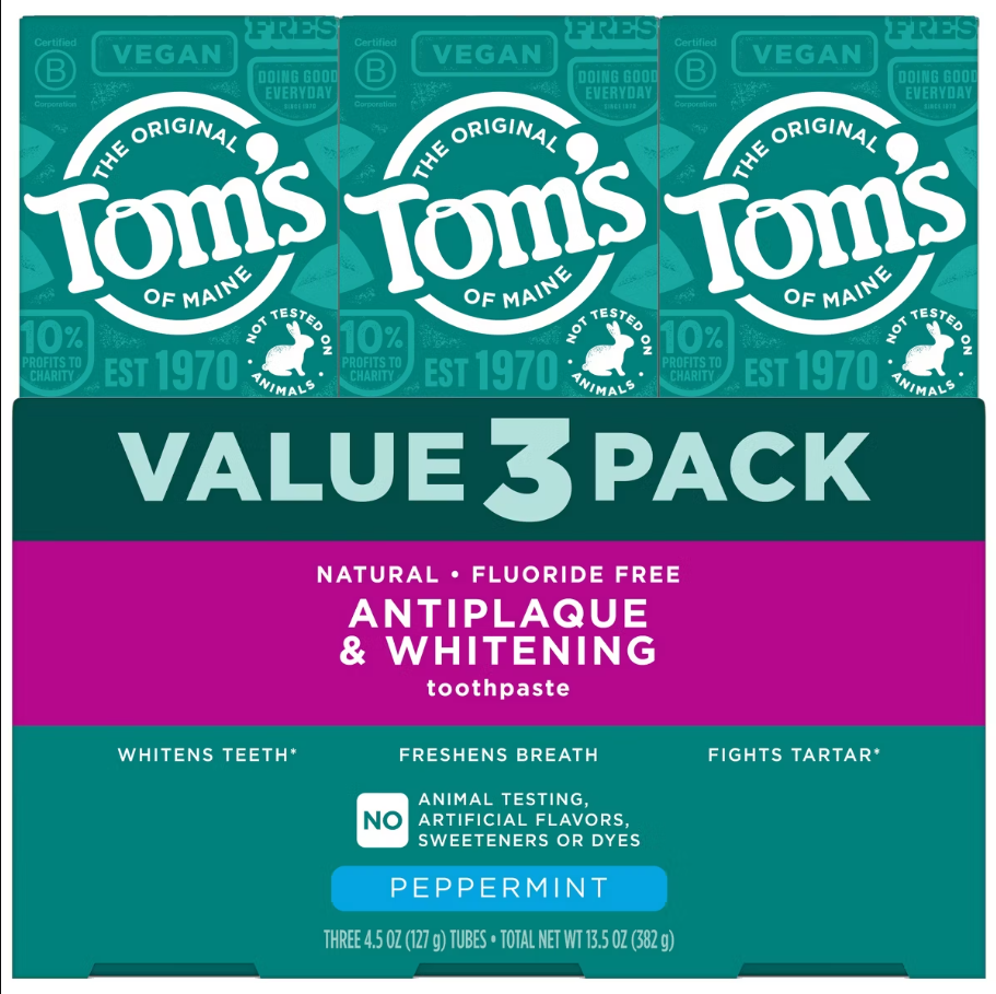 Tom’s of Maine Toothpaste 3pk Deal: Save 77% at Target