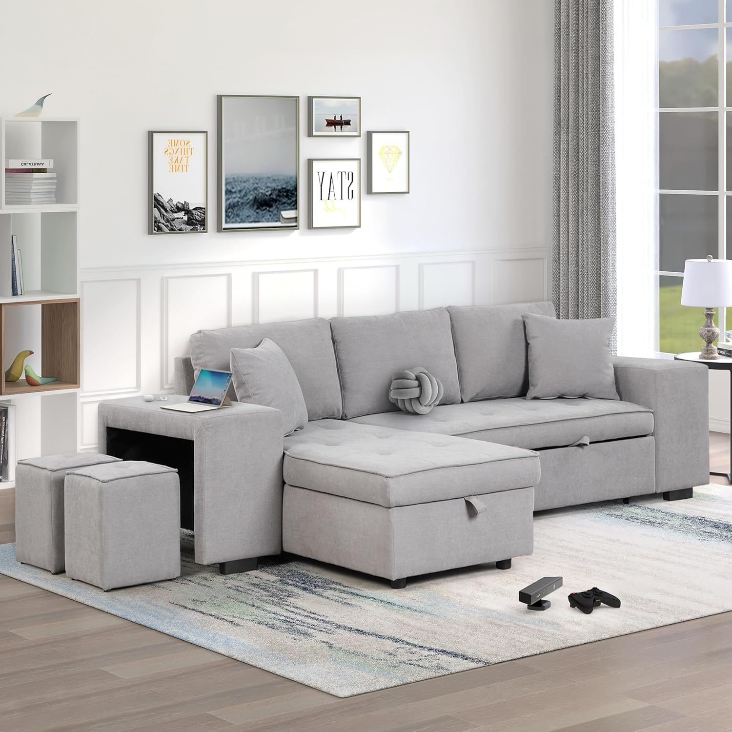 104.5 inch Reversible Sleeper Sectional Sofa Sale: Save 45% at DealsFinders.com
