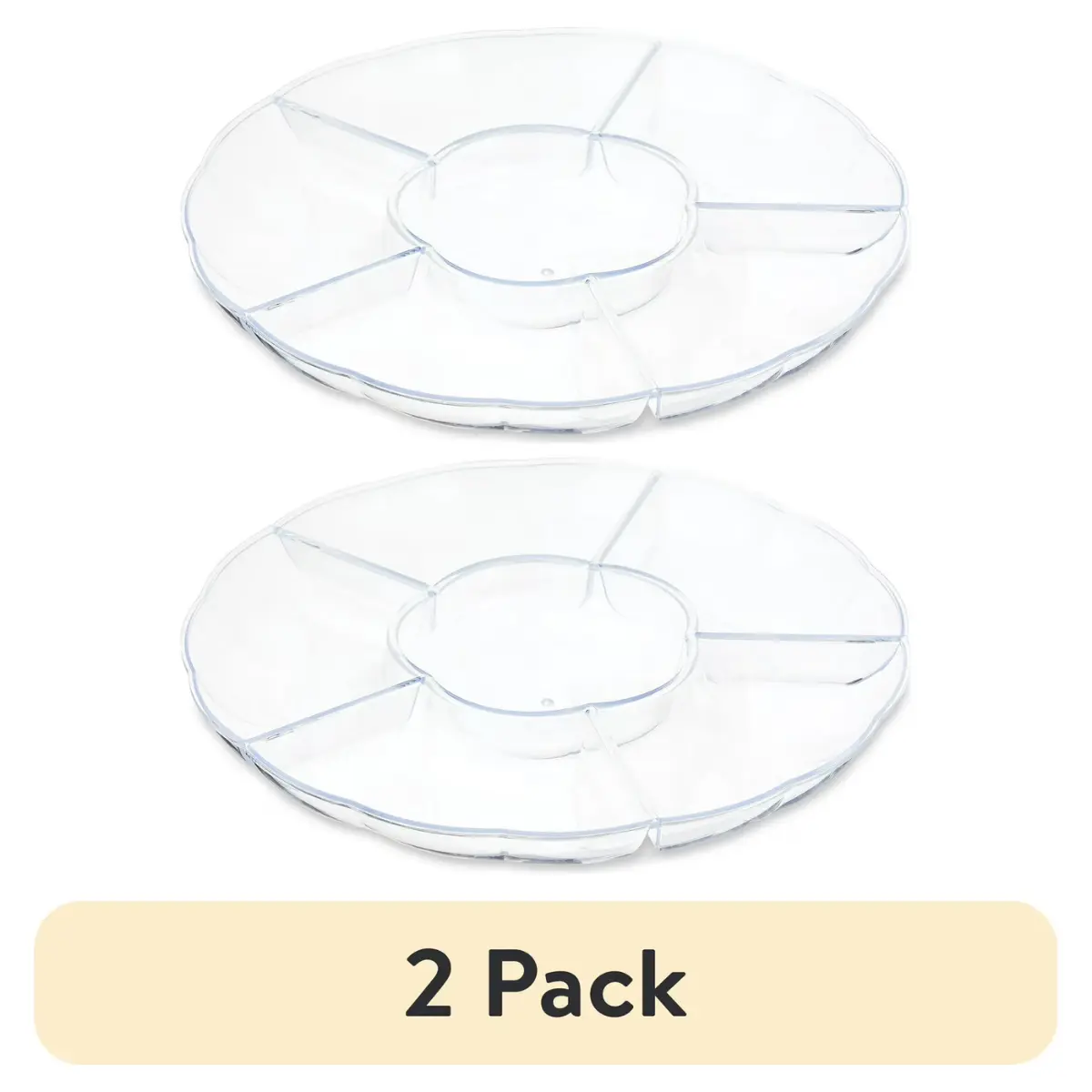 Walmart 2 Pack Clear Round Compartment Tray Deal: Save $0 at $5.04