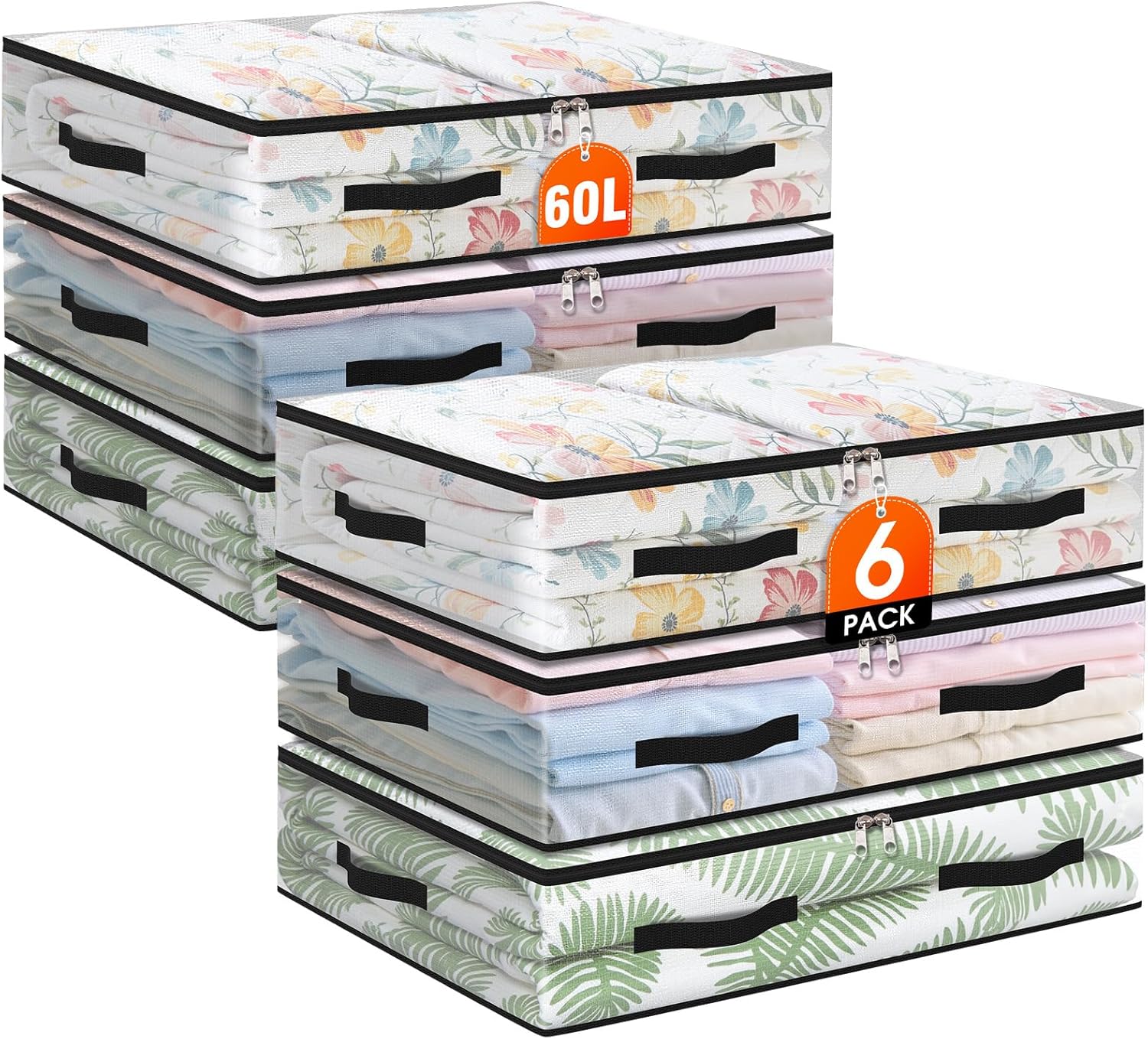 6 Pack Under Bed Storage Bags 50% Off Promo at DealsFinders.com