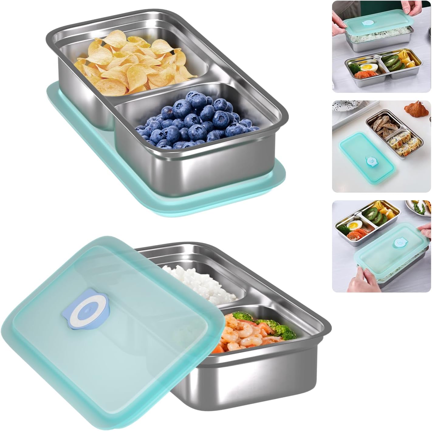 2 Pack Stainless Steel Snack Containers 50% Off Coupon at DealsFinders.com