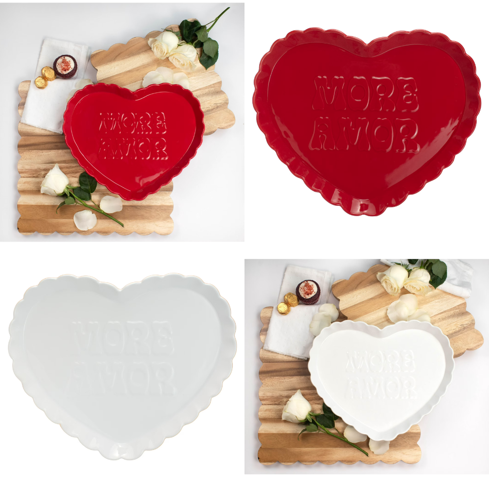 Way to Celebrate 1pk Red Ceramic Heart Serving Tray Deal: Save $8.46 at Walmart