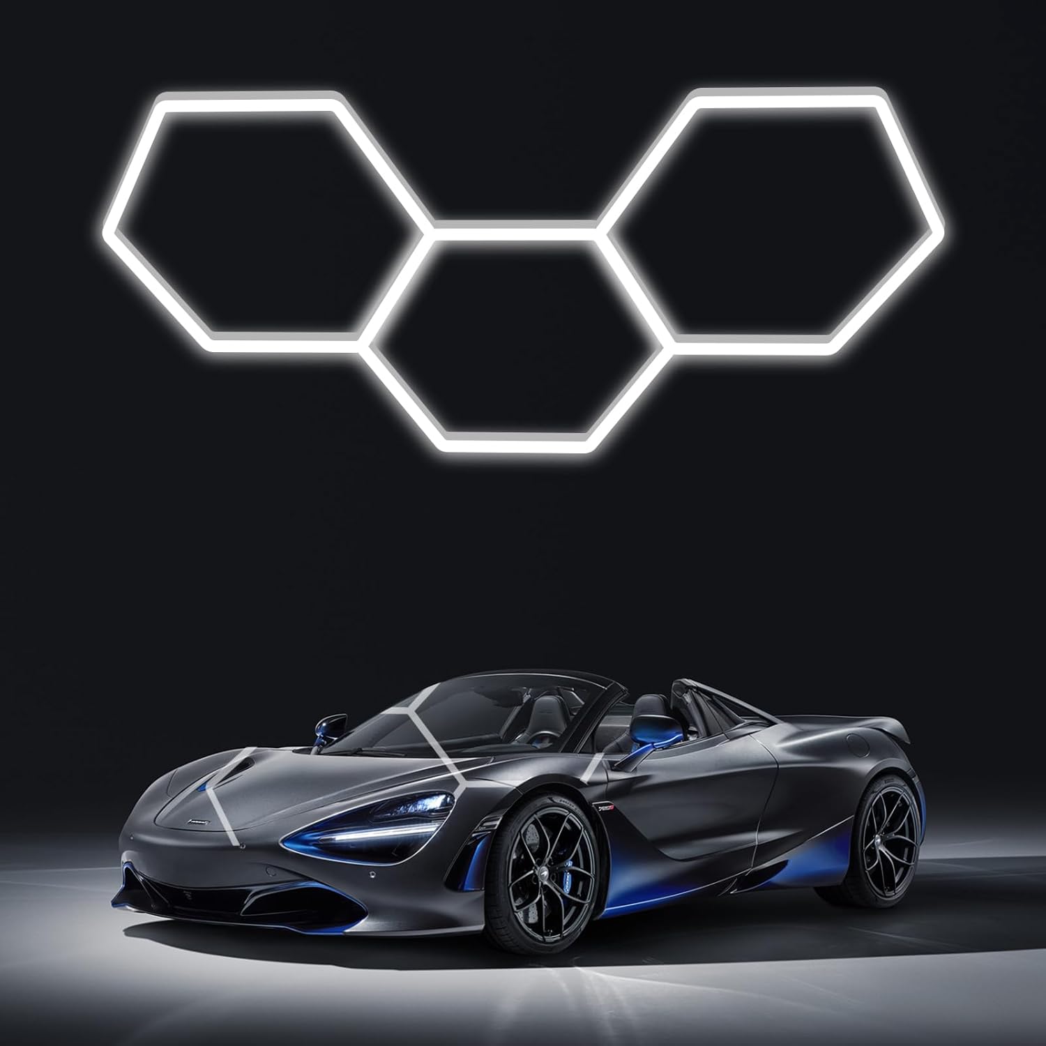 LZHOME LED Hexagon Garage Lights: 15900LM Super Bright 3 Hexagon LED Lights Car 