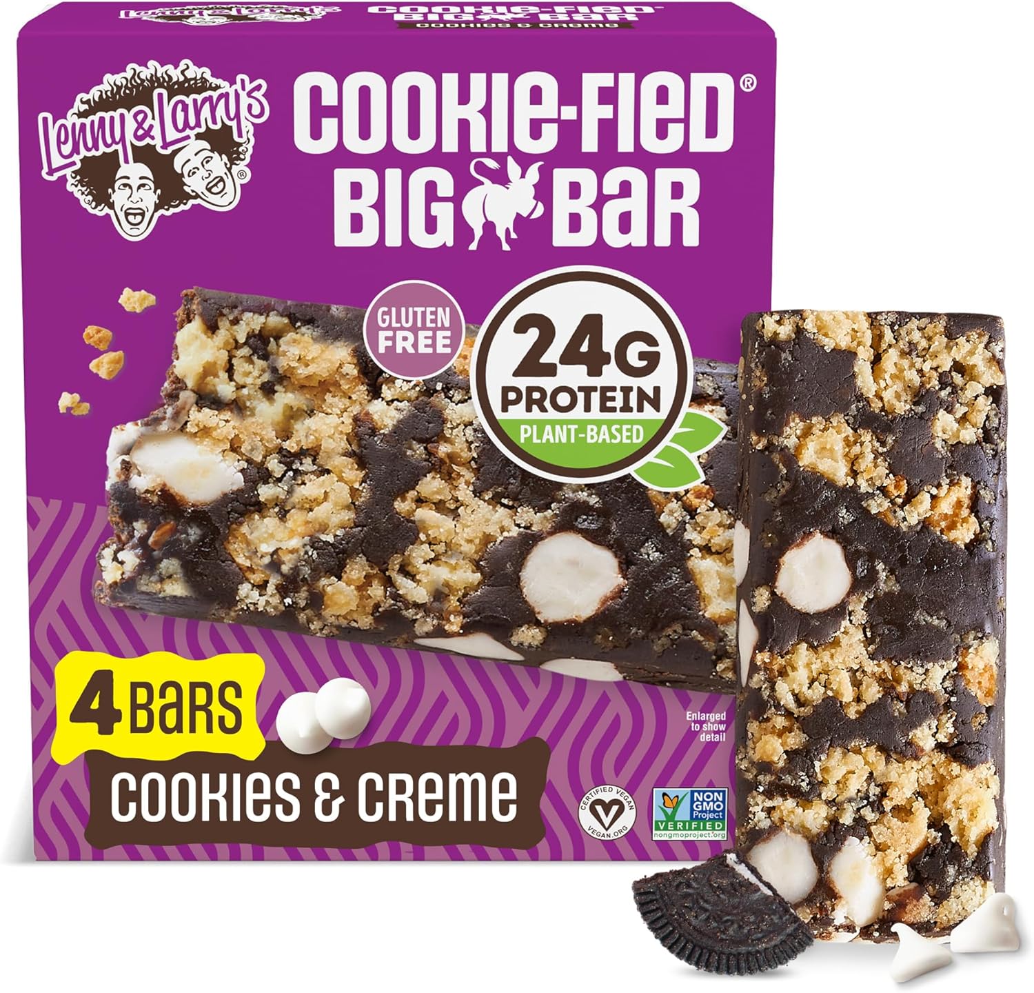 Lenny & Larry's Cookie-fied BIG BAR – Cookies and Creme Vegan Protein Bars 4x90g
