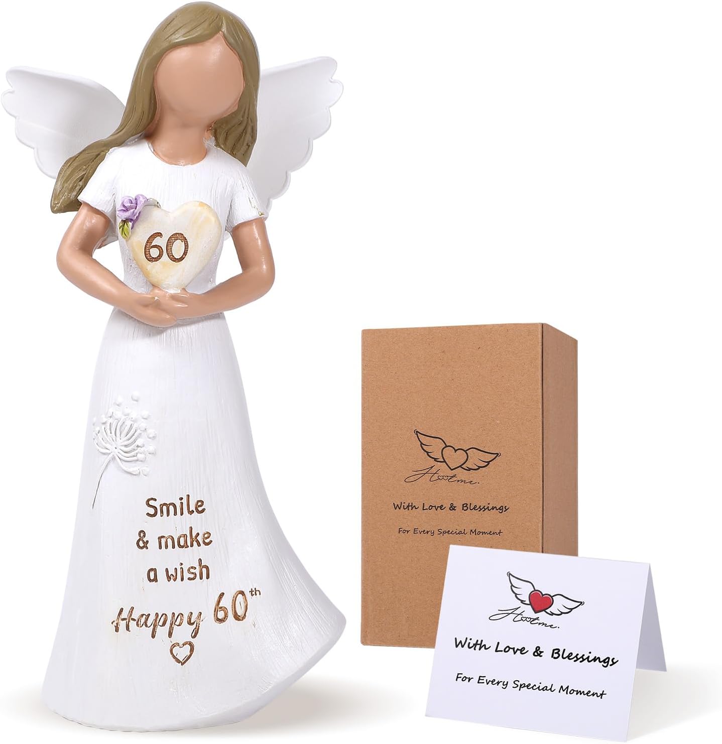 XPLOREFIELDS 60th Birthday Gifts for Women, 1966 Happy Birthday Angel Figurine D