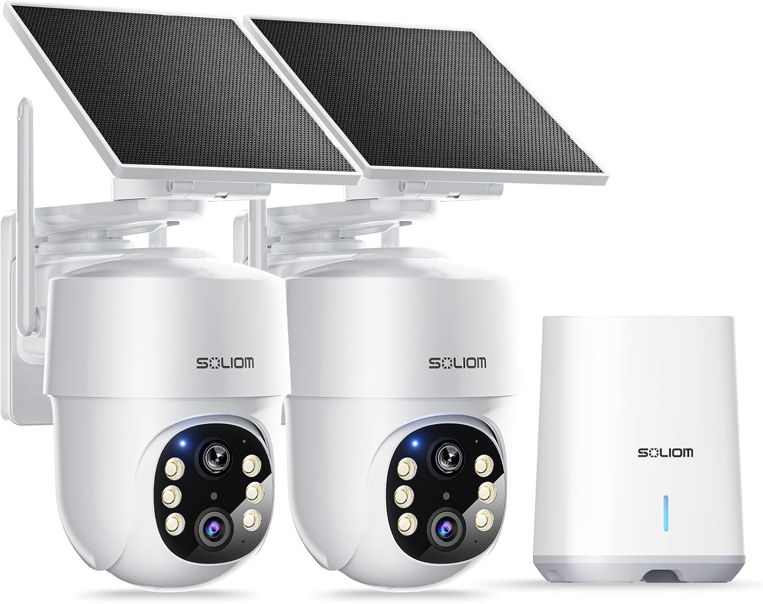 SOLIOM- 5MP Security Cameras Wireless Outdoor, No Subscription & Solar Powered,2