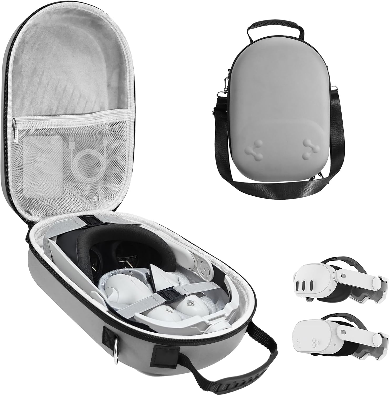 bibuks Hard Carrying Case Compatible with Oculus Meta Quest 3/3S,VR Headset Elit