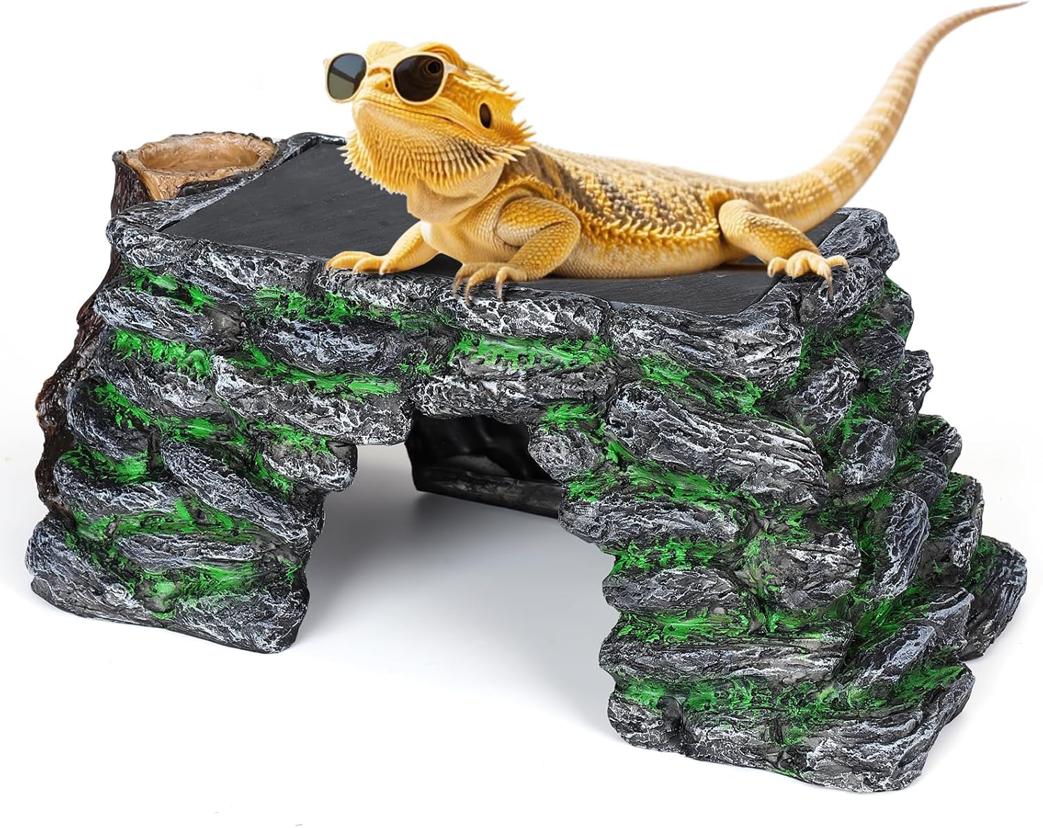 Hygger Zoo 3 in 1 Large Bearded Dragon Basking Platform 13.4x7.1x5.3 in Scape St