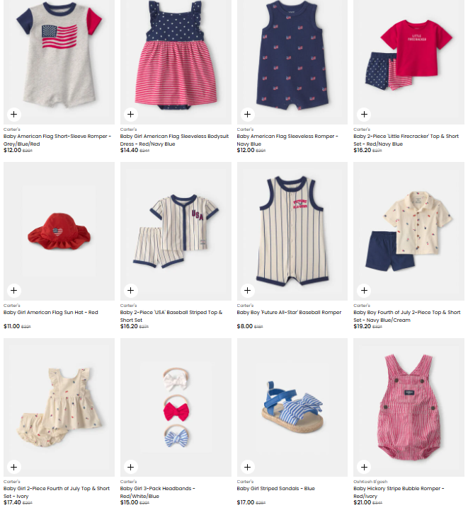 Carter’s 4th of July Outfits & Clothing Sale at Carter’s