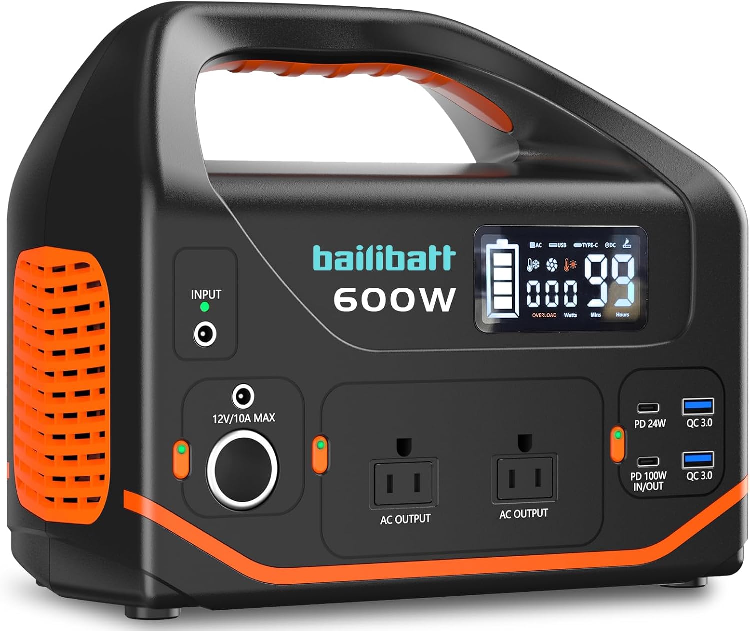 Portable Power Station 600W 293Wh Camping Lithium Battery, Portable Generator fo