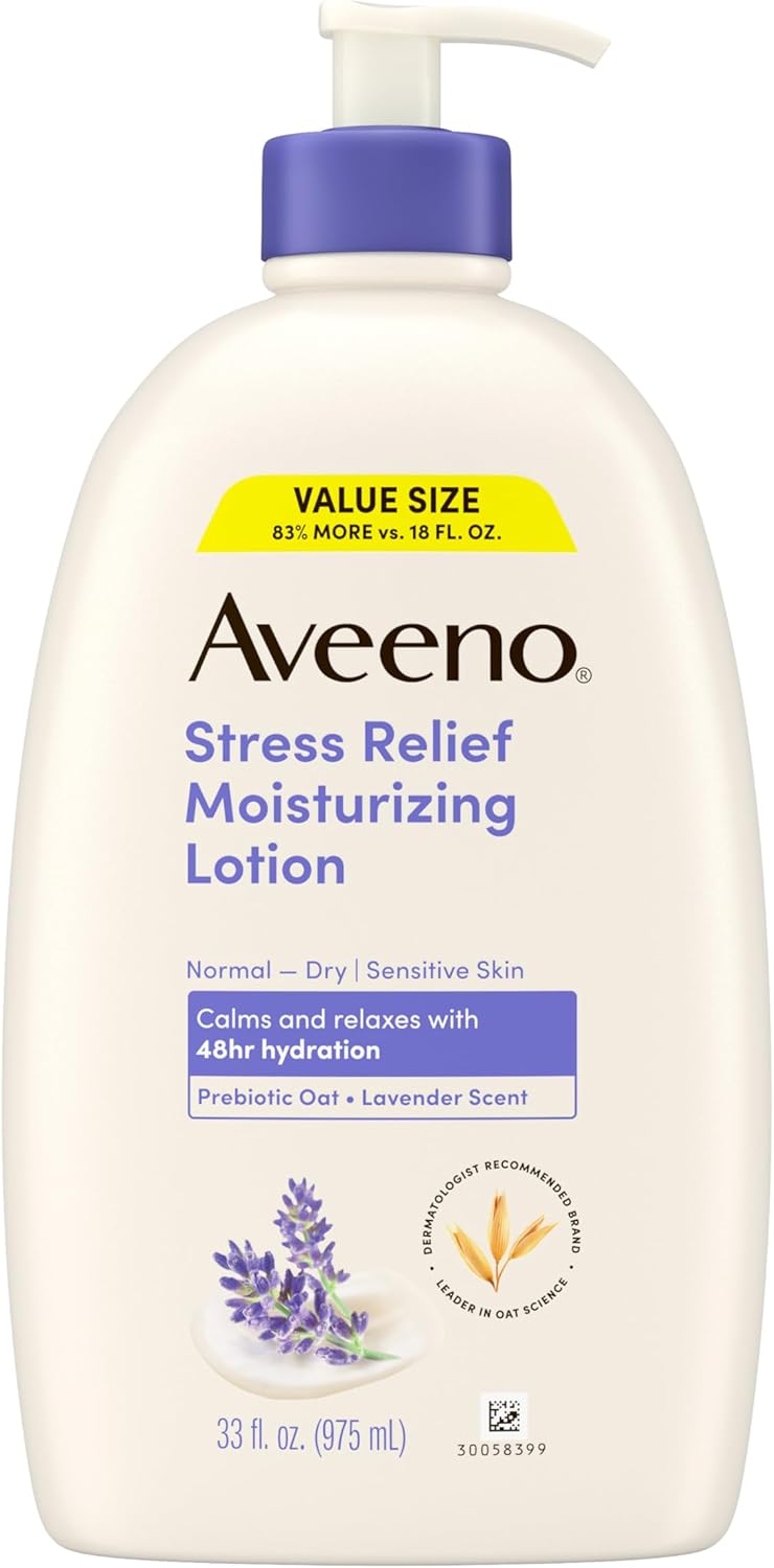 Aveeno Stress Relief Moisturizing Body Lotion with Prebiotic Oat & Lavender Scen