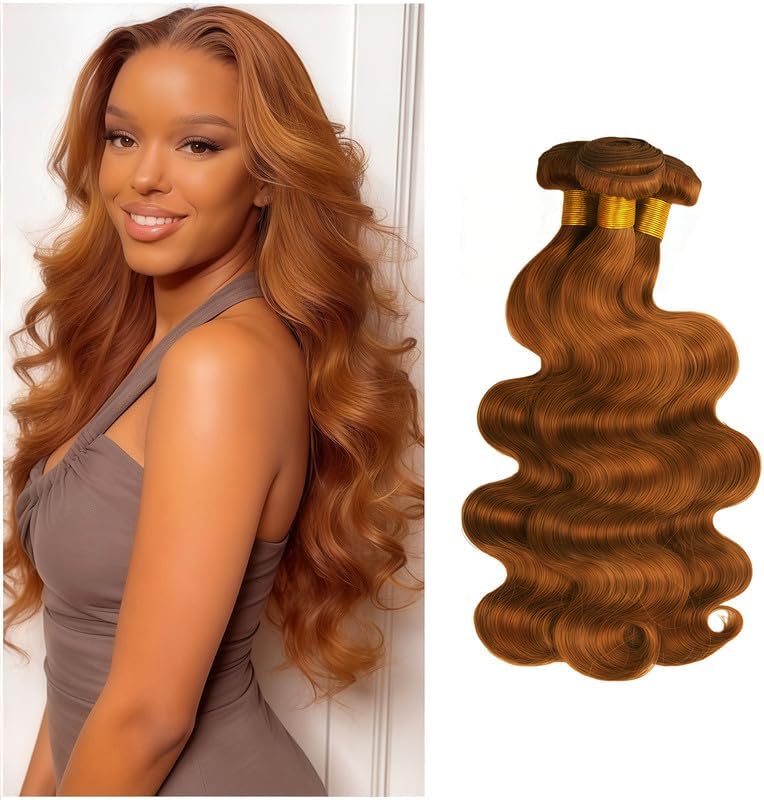 KODRHAR Light Brown Human Hair Bundles Body Wave 8 10 12 Inch Body Wave Human Ha