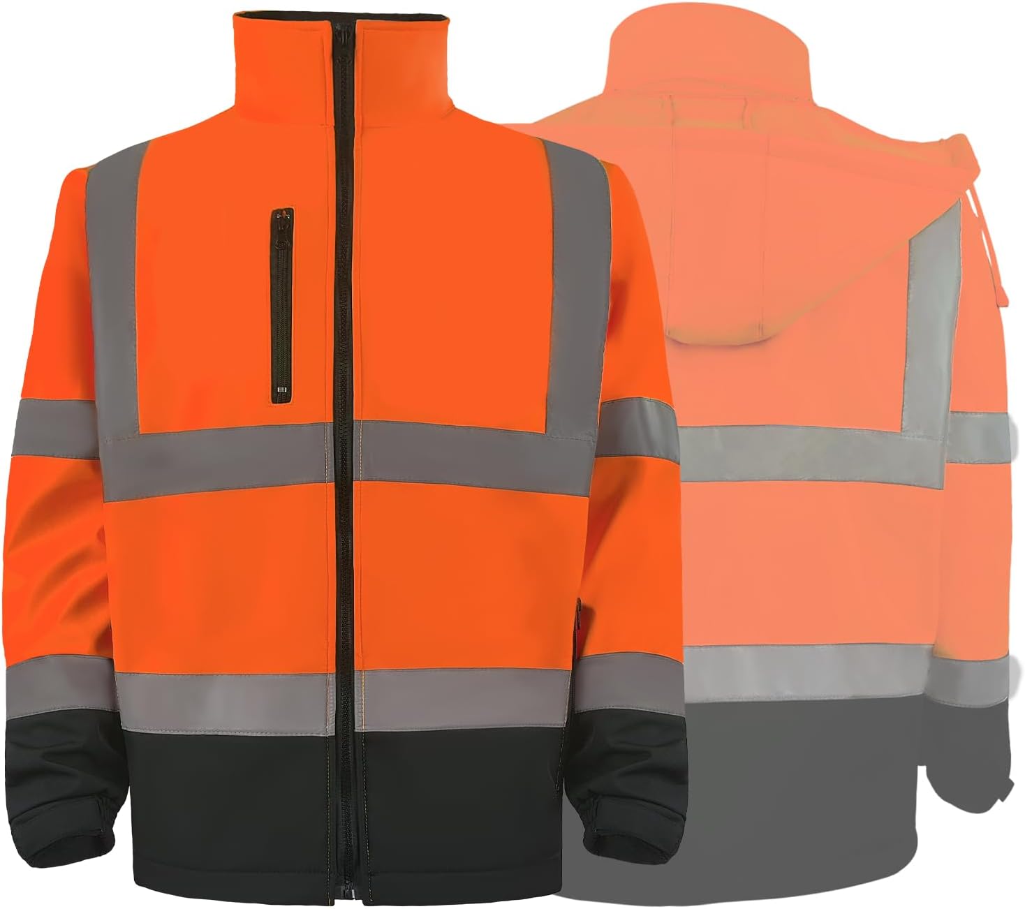 LOVPOSNTY Hi Vis Safety Jacket for Men, Waterproof Reflective Construction Jacke