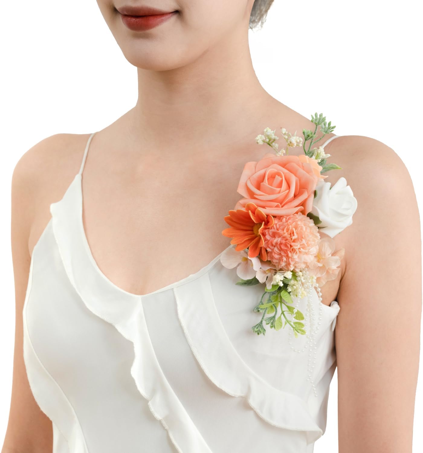 TINGE TIME Artificial Shoulder Corsages Flowers, Set of 2, Mother of The Bride F