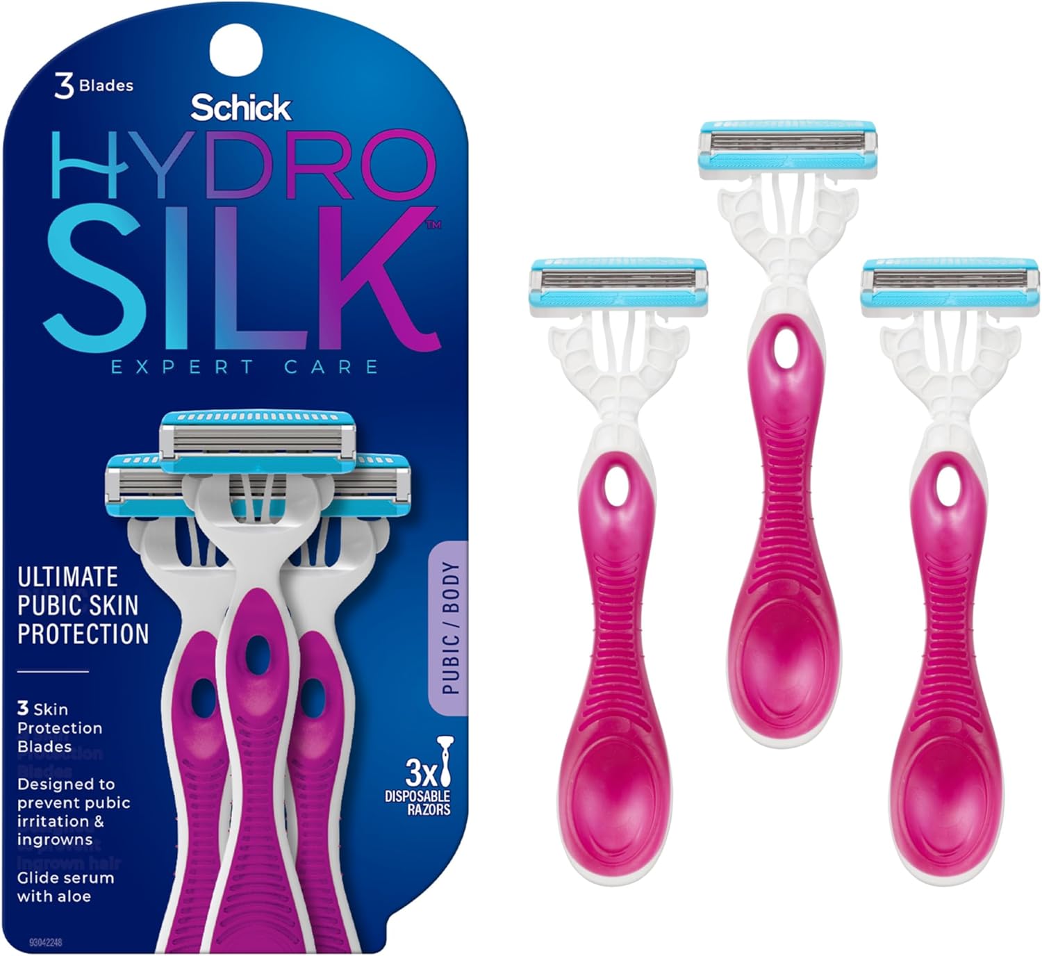 Schick Hydro Silk Ultimate Pubic Skin Protection, Disposable Razors for Women Se
