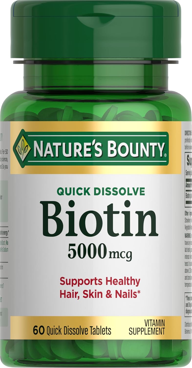 Nature's Bounty Biotin, Supports Metabolism for Cellular Energy and Healthy Hair