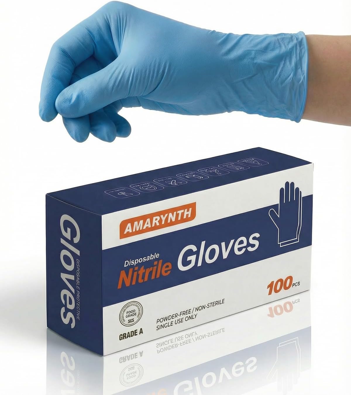 Amarynth Premium Disposable Gloves - 4 Mil Latex-Free, Powder-Free with Textured