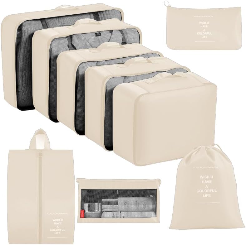 9 set Packing Cubes for Travel,Effortless Organization Cube for Quick Packing& U