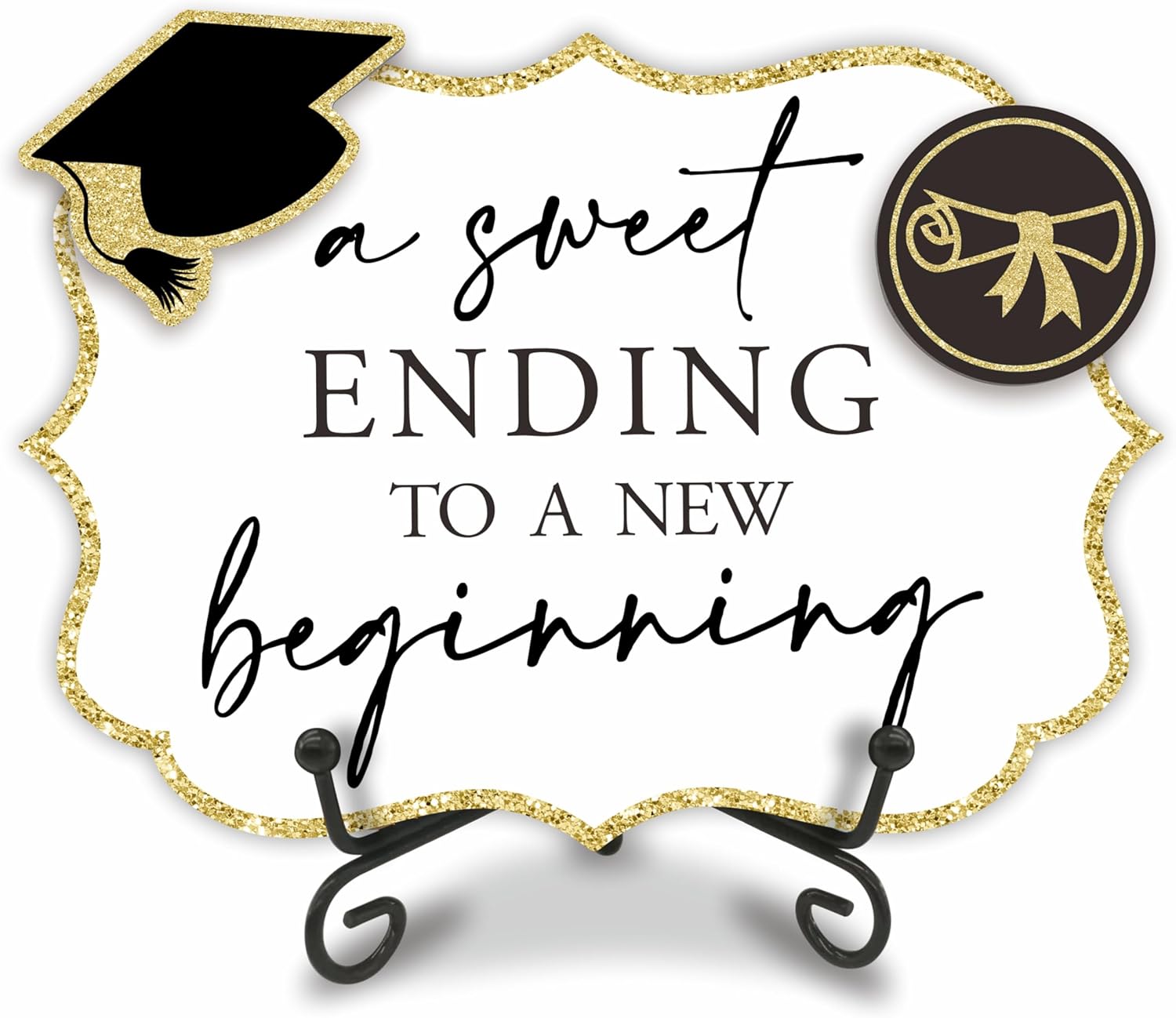 A Sweet Ending To A New Beginning - Class Of 2026 Graduation Wooden Buffet Sign,