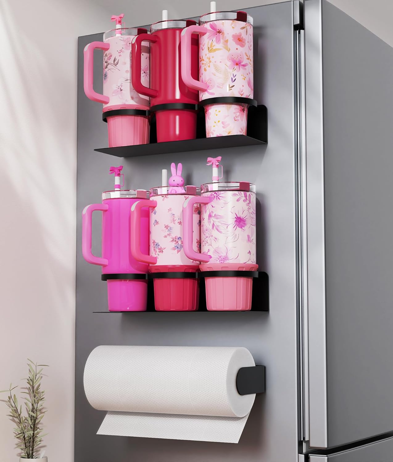 2 Pack Magnetic Stanley Cup Holder - Water Bottle Organizer for Stanley 30&40 oz